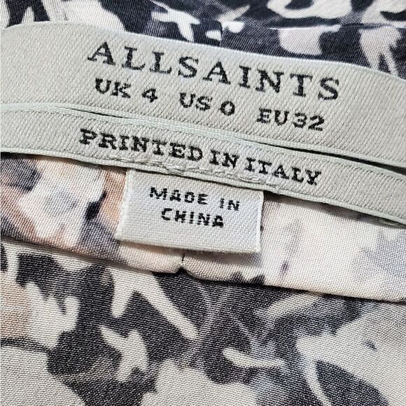 All saints Gray & Pink 100% Silk Wrap Dress - Picture 3 of 4